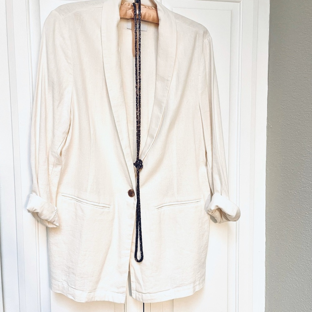 Cream Linen Blazer